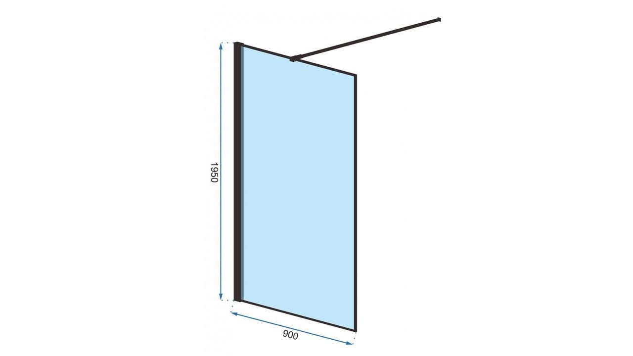 Paravan dus walk-in Bler - 90x195 cm - 1 | YEO