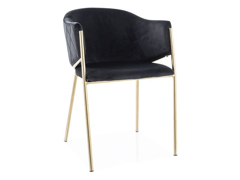 Scaun Bono velvet negru Blu10/gold