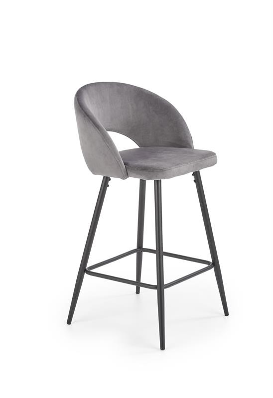 Scaun de bar H96 velvet gri