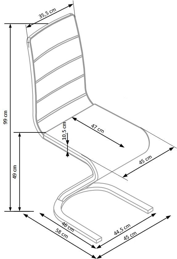 Scaun K194 piele ecologica negru - 3 | YEO