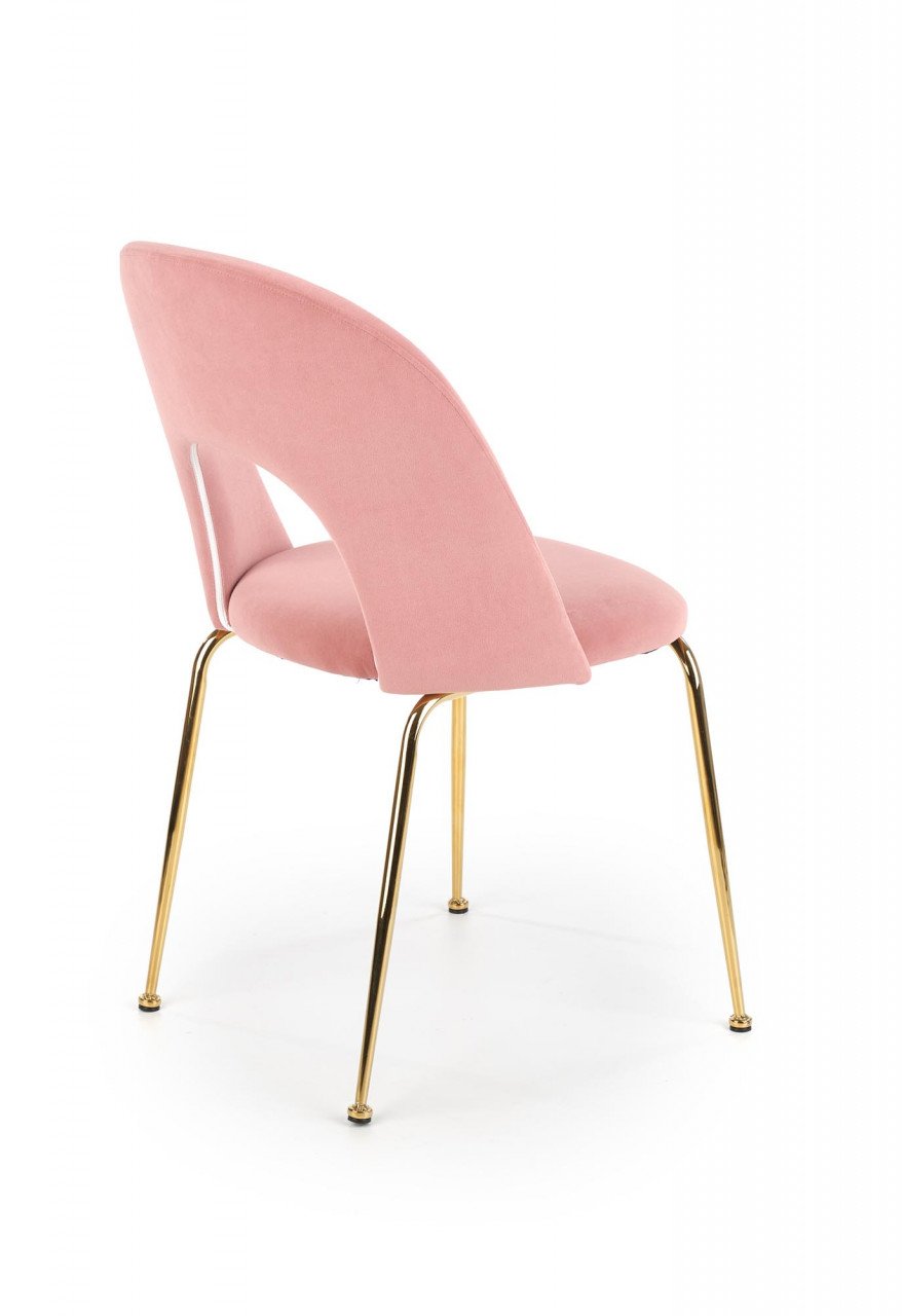 Scaun K385 velvet roz/auriu - 3 | YEO