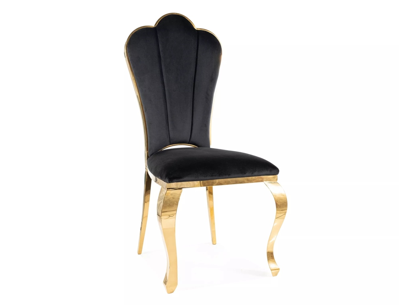 Scaun Queen velvet negru/auriu Blu19