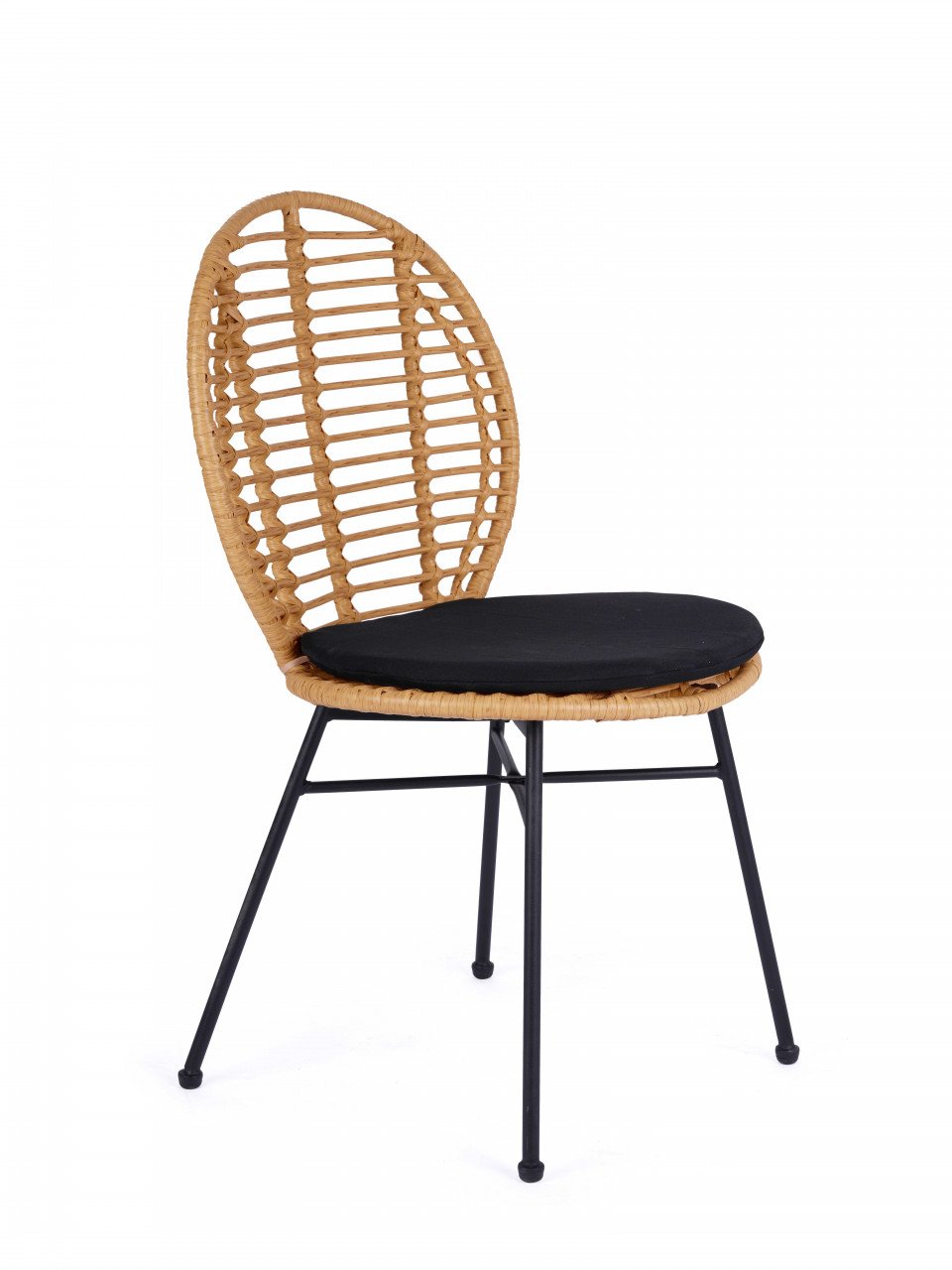 Scaun rattan K472 natur/negru