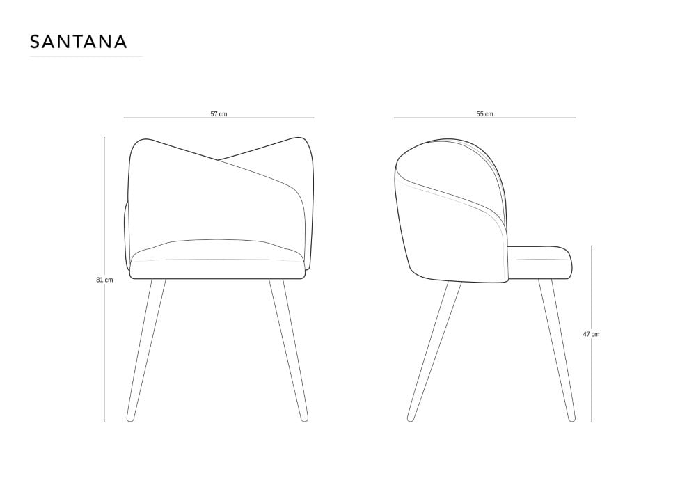 Scaun tapitat cu catifea Santana - H81 cm - 4 | YEO