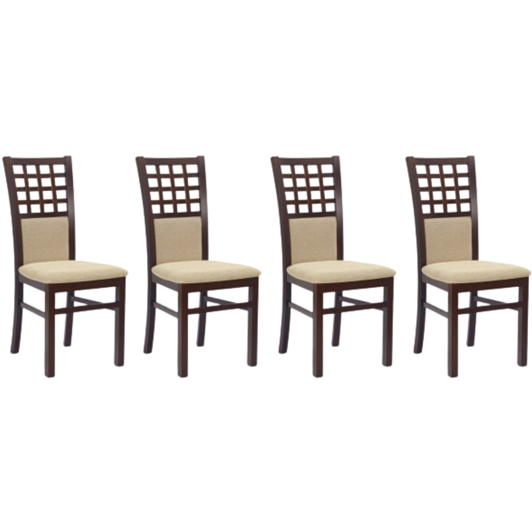 Set 4 scaune Gerard 3 material crem nuc