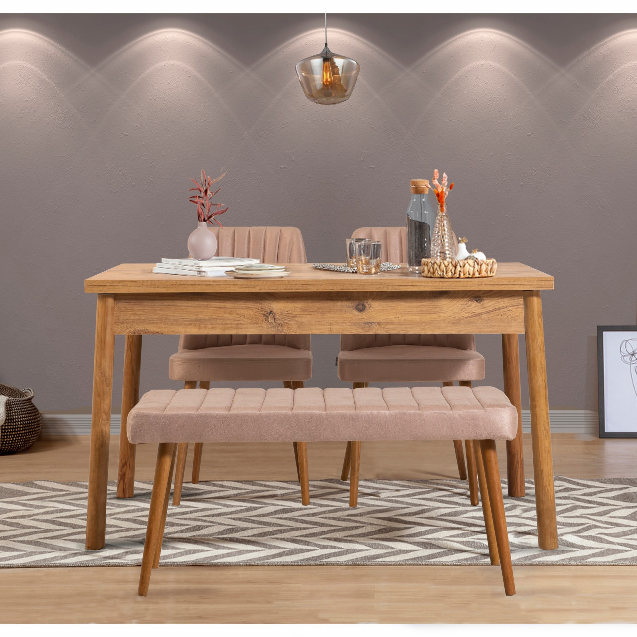 Set masa si scaune (4 piese) Costa Atlantic Stone
