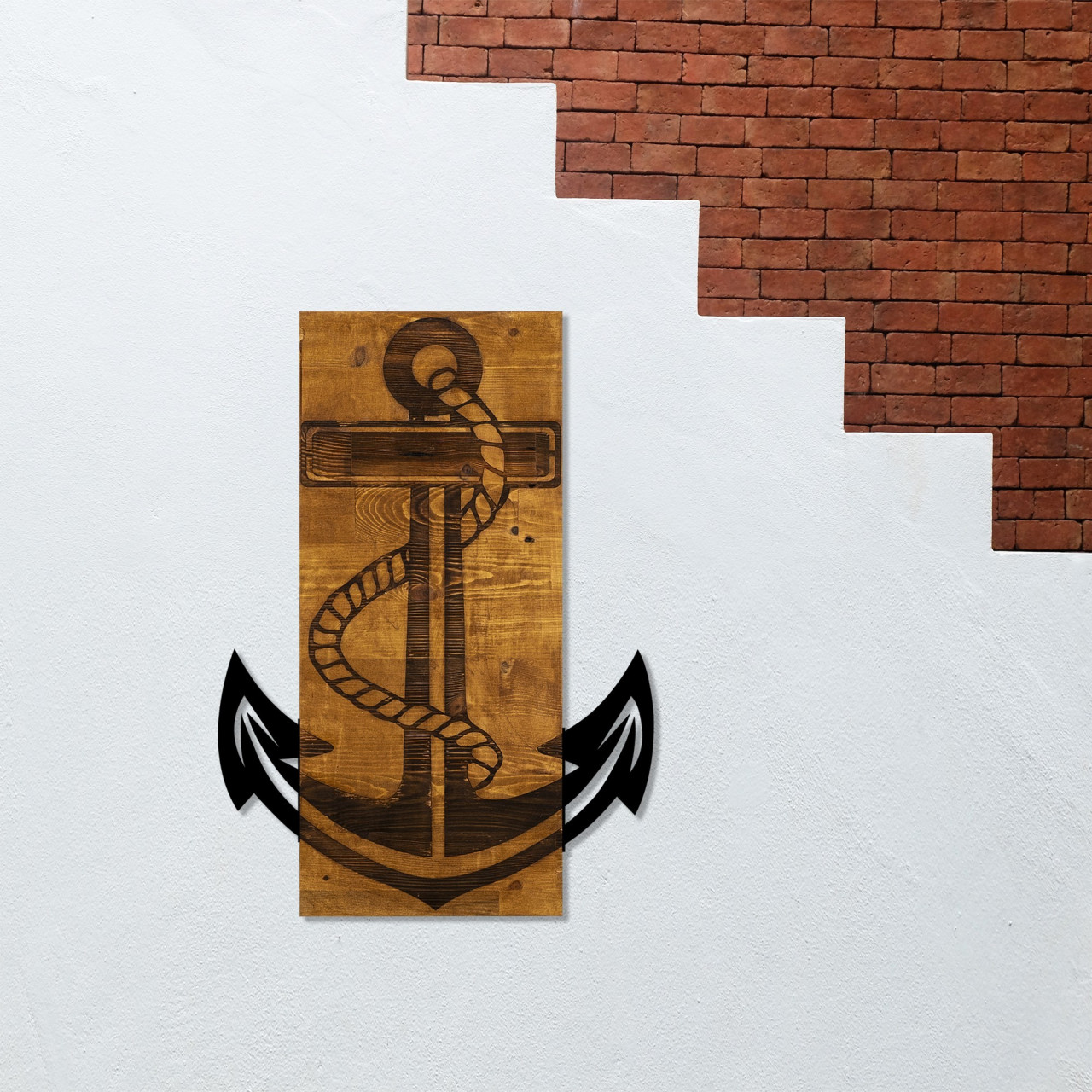 Accesoriu decorativ de perete din lemn Anchor