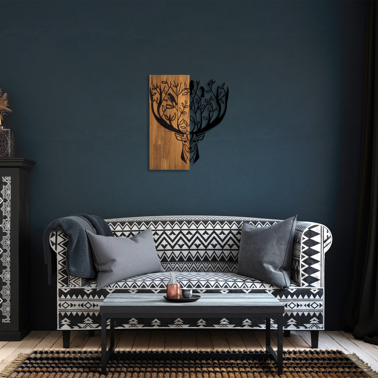 Accesoriu decorativ de perete din lemn Deer 1
