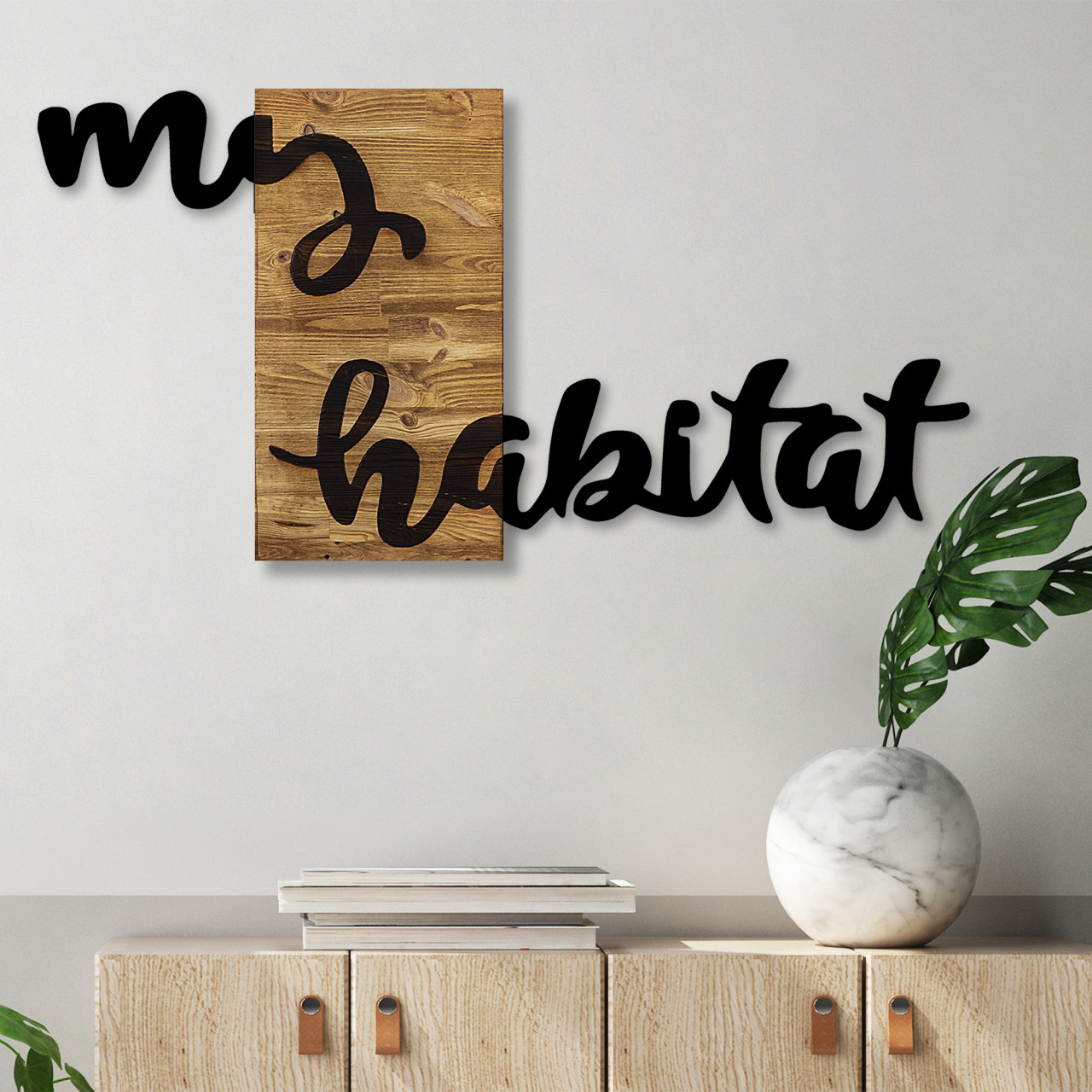 Accesoriu decorativ de perete din lemn My habitat