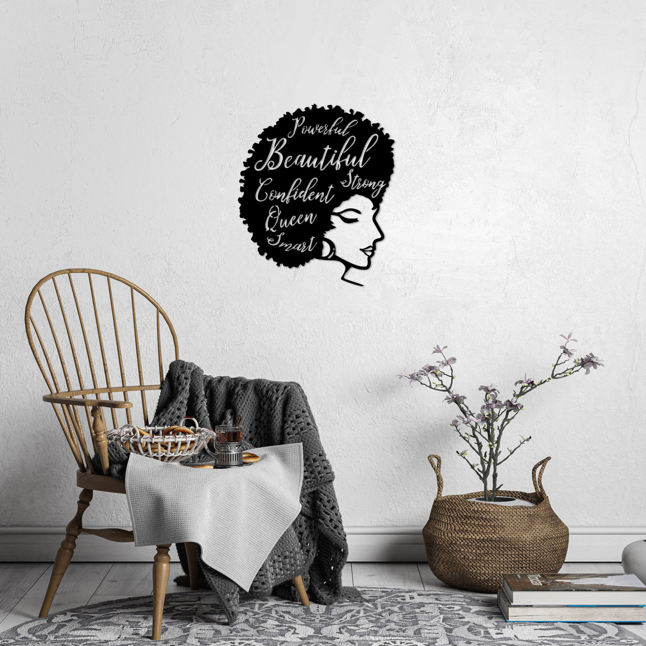 Accesoriu decorativ de perete metalic Beautiful Confident Queen - 471
