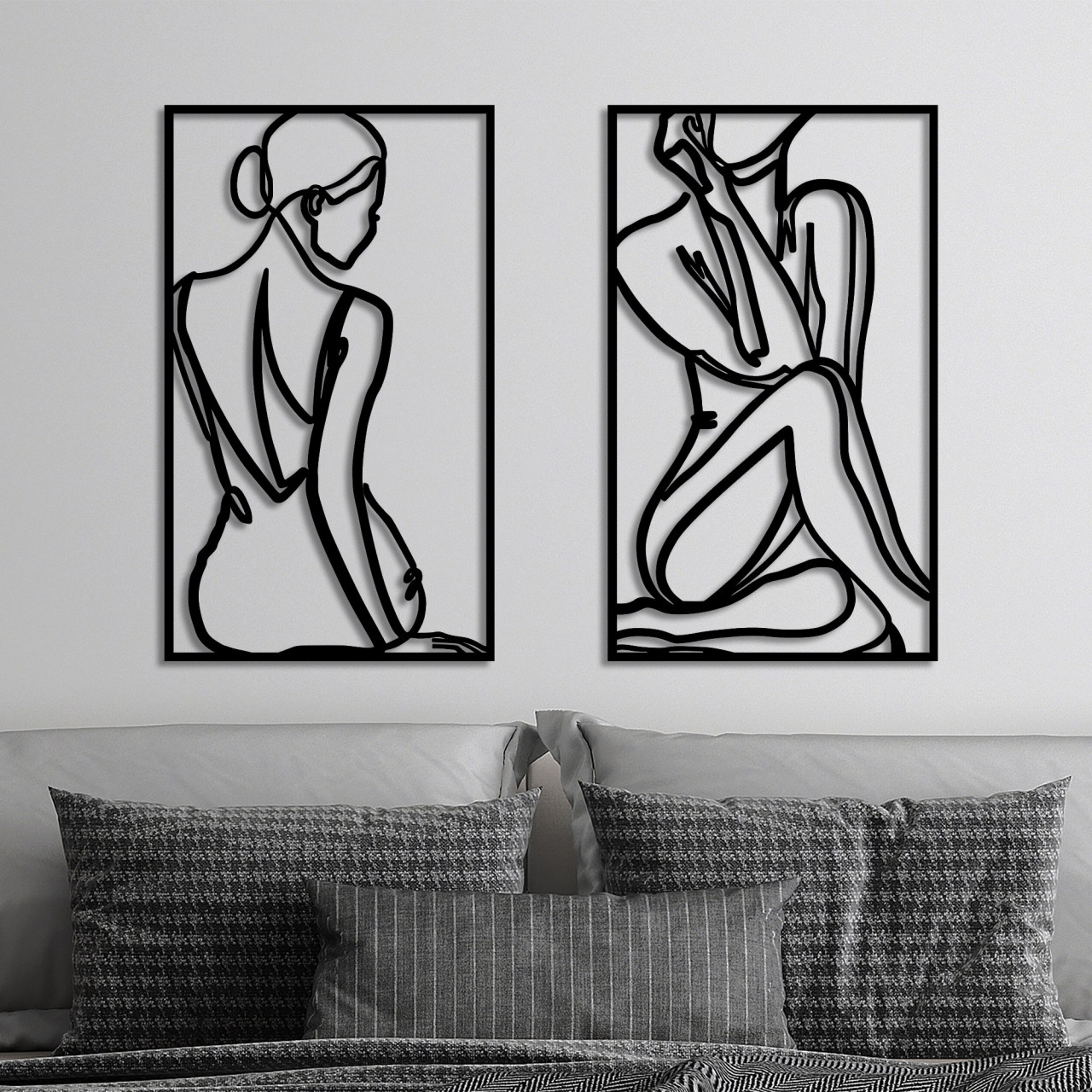 Accesoriu decorativ de perete metalic Minimalist Female Body
