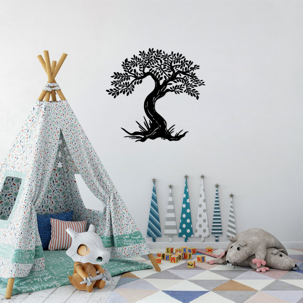 Accesoriu decorativ de perete metalic Monumental Tree 12