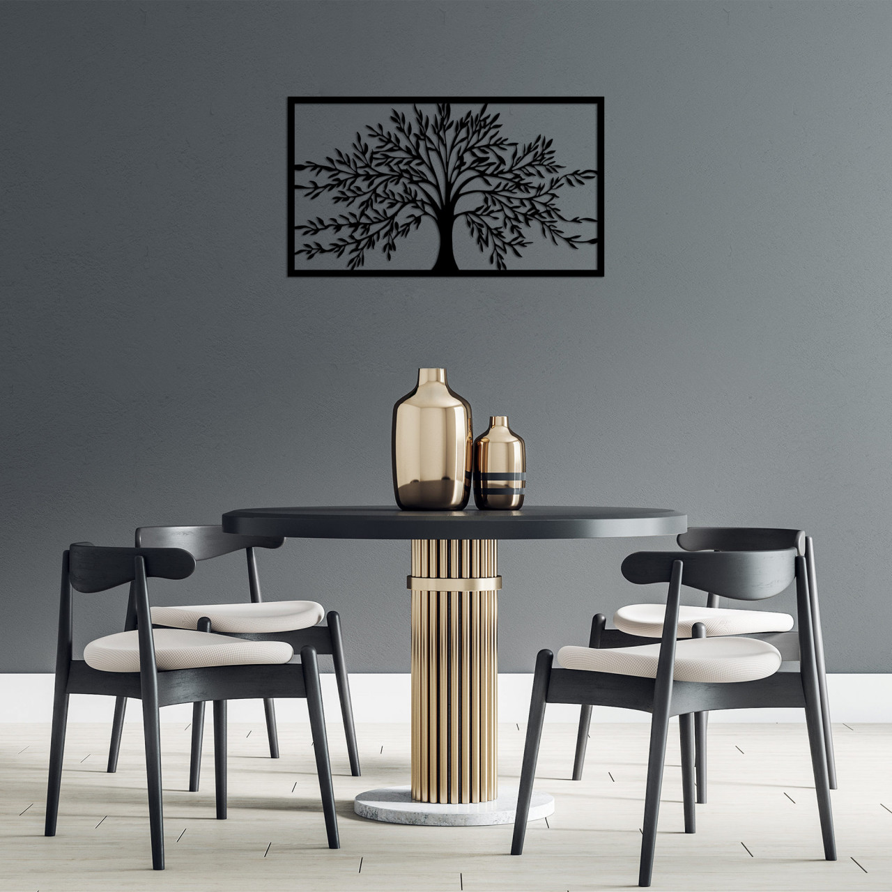 Accesoriu decorativ de perete metalic Monumental Tree