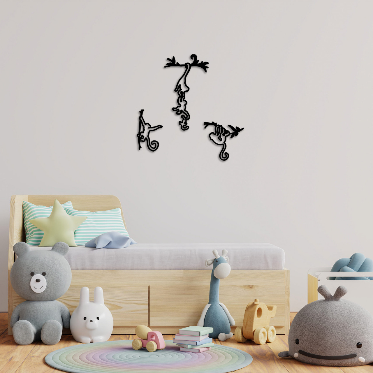 Accesoriu decorativ de perete metalic Naughty Monkeys - 299