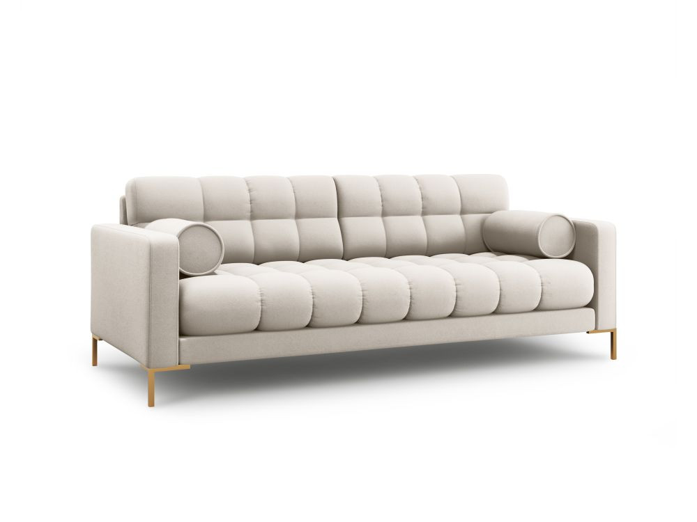 Canapea Bali 4 locuri stofa/picioare gold L217 cm