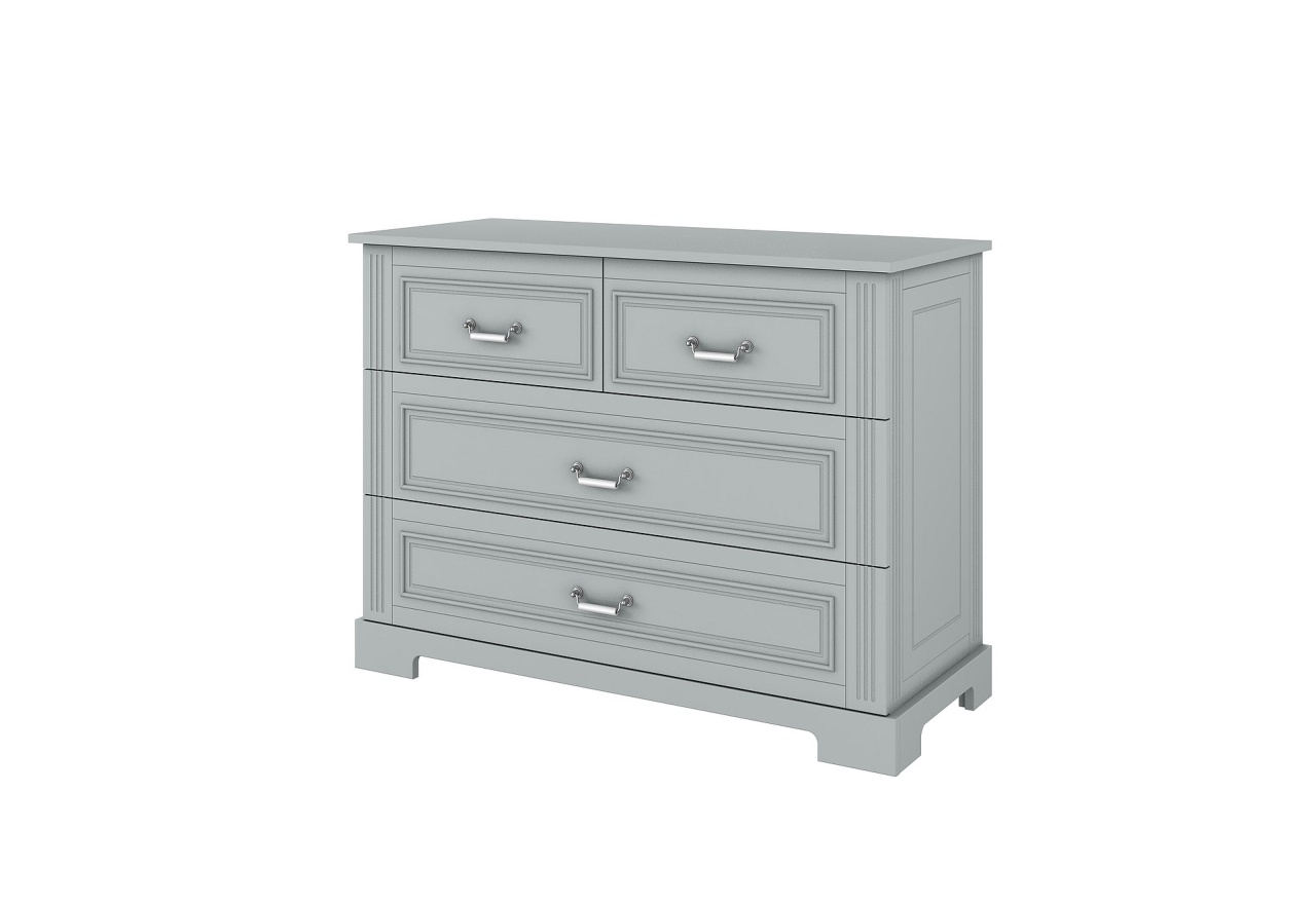 Comoda eleganta Ines gri cu 4 sertare L120 cm