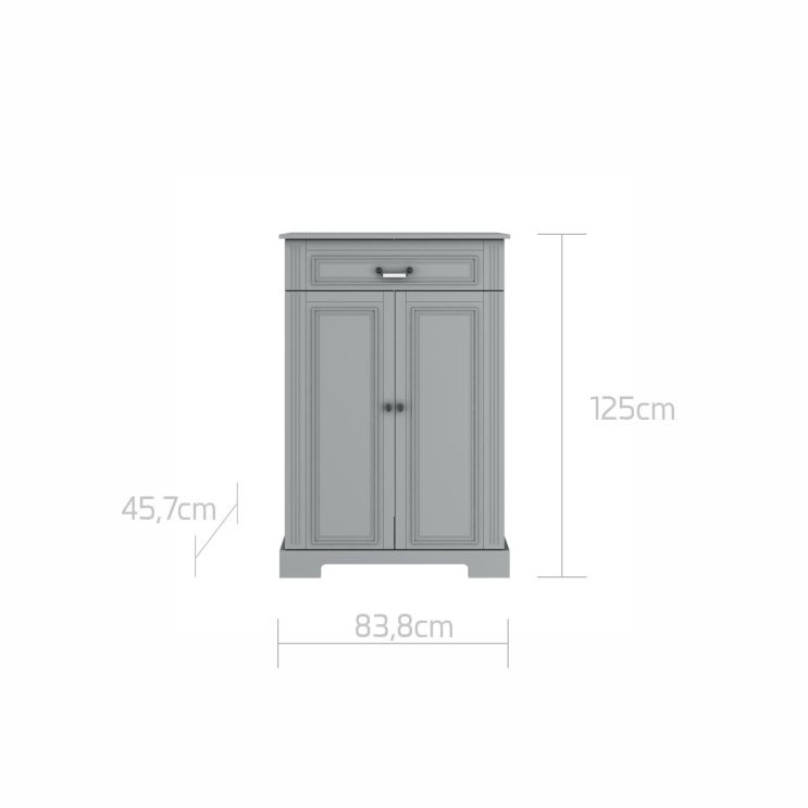 Comoda eleganta Ines gri H125 cm - 3 | YEO