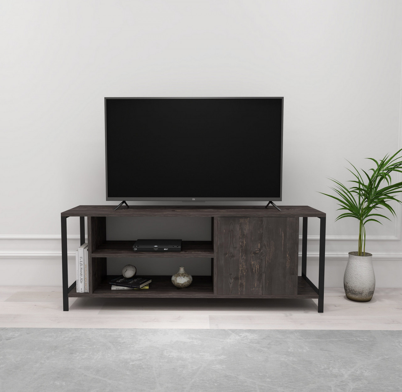 Comoda TV Bond maro inchis/negru