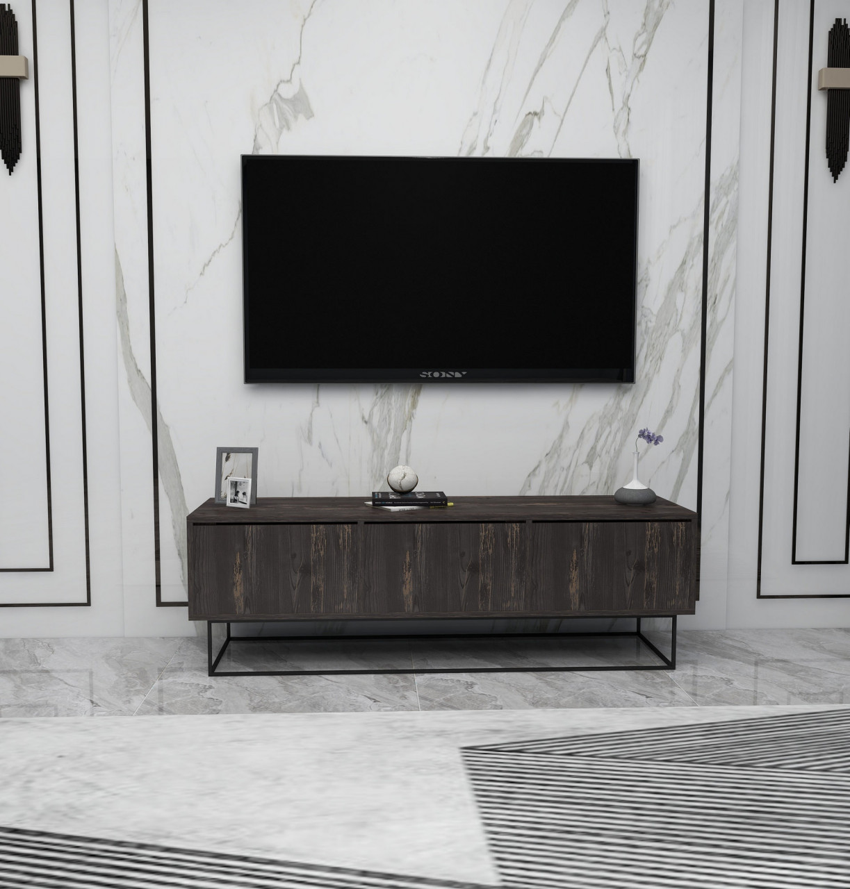 Comoda TV Kordon 140 maro inchis / negru