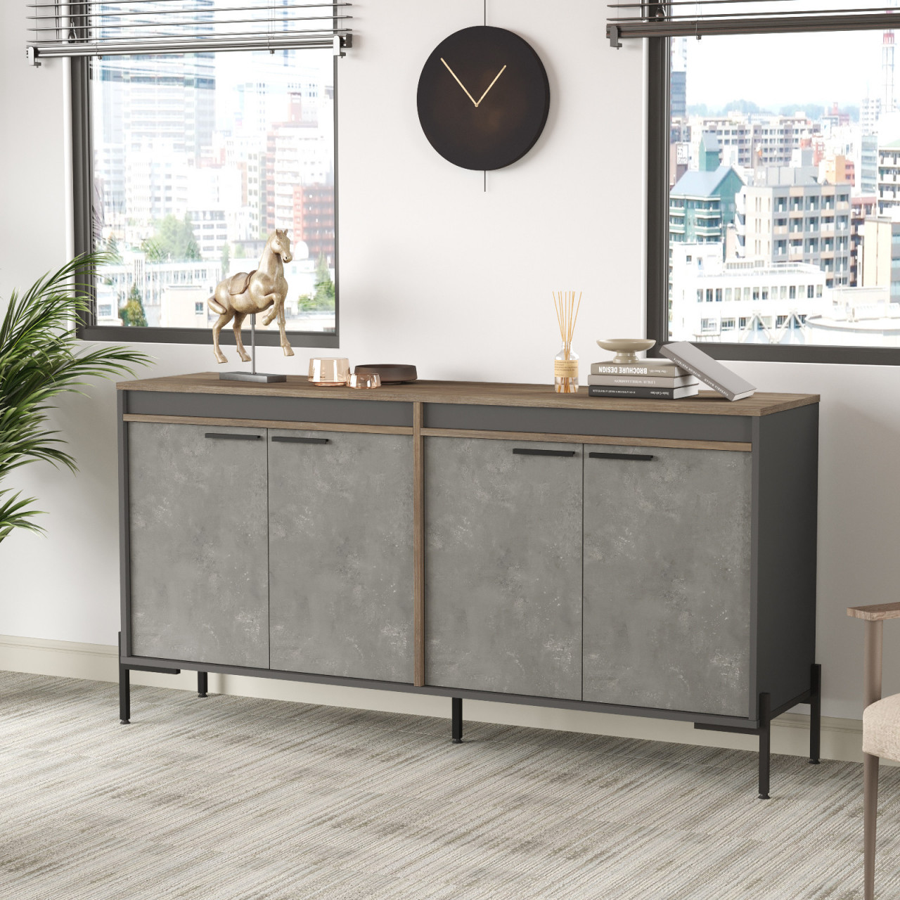 Dulap MDF multifunctional VS5 - CGA L184 cm - H91,6 cm