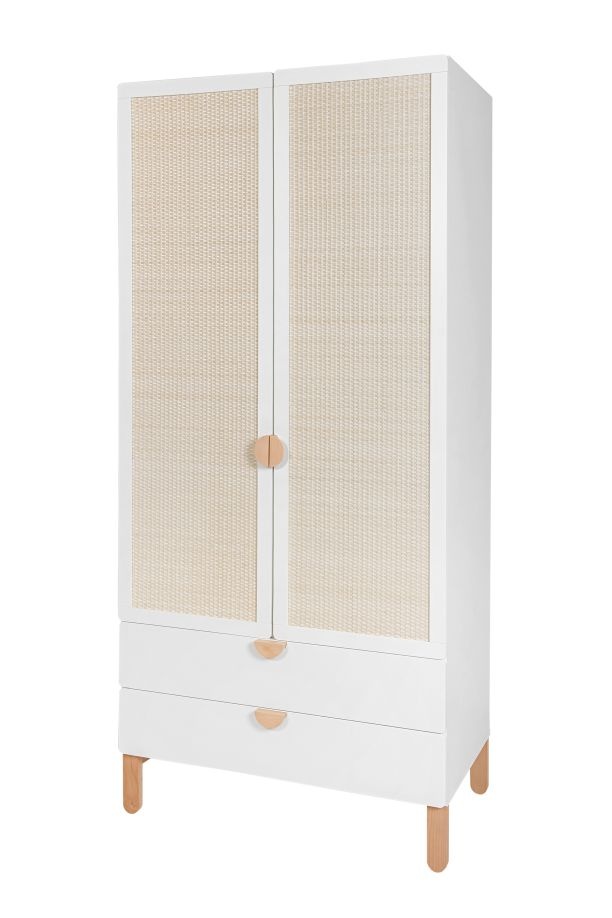 Dulap Ratata alb/fag/natur H195 cm