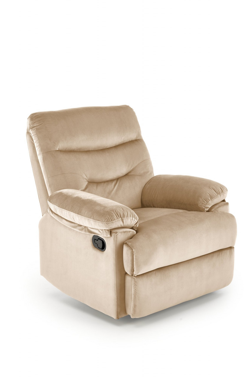 Fotoliu recliner Drager velvet bej H105 cm