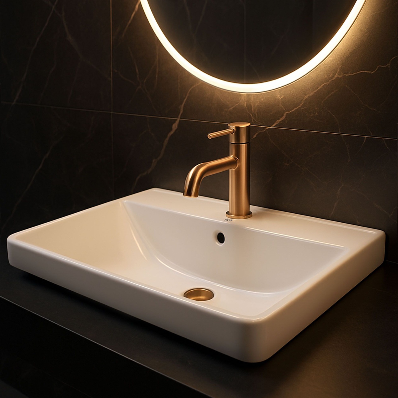 Lavoar incastrat Alisha alb L61 cm - 3 | YEO