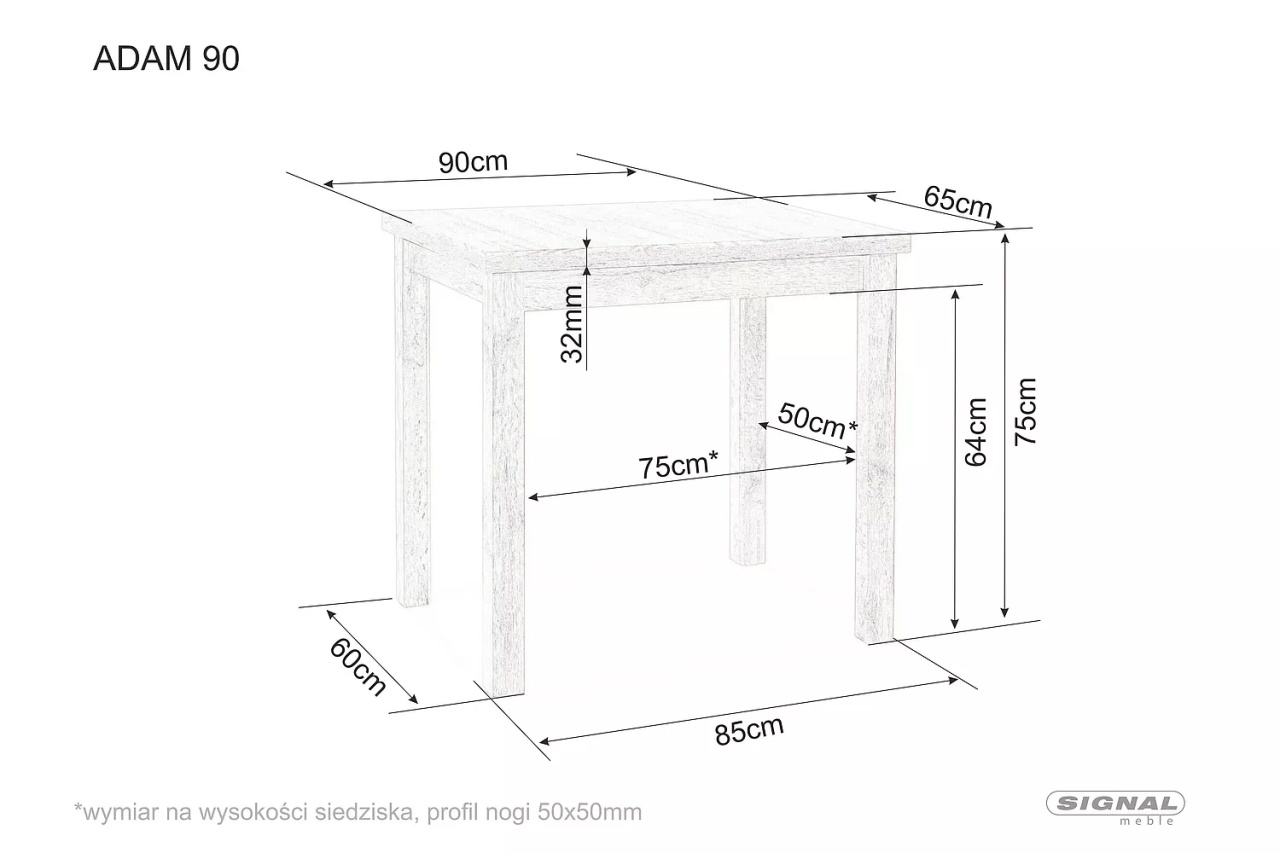 Masa Adam stejar artizan/negru L90x65 cm - 2 | YEO