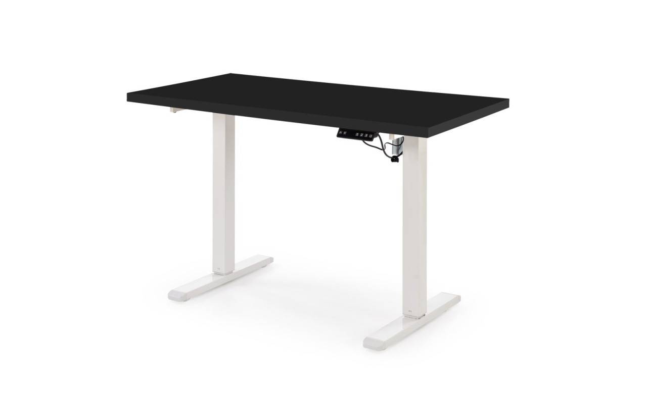 Masa de birou cu functie de reglare a inaltimii B54 negru/alb L120 cm