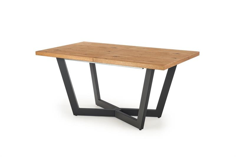 Masa extensibila Massive stejar deschis/negru L160-250 cm