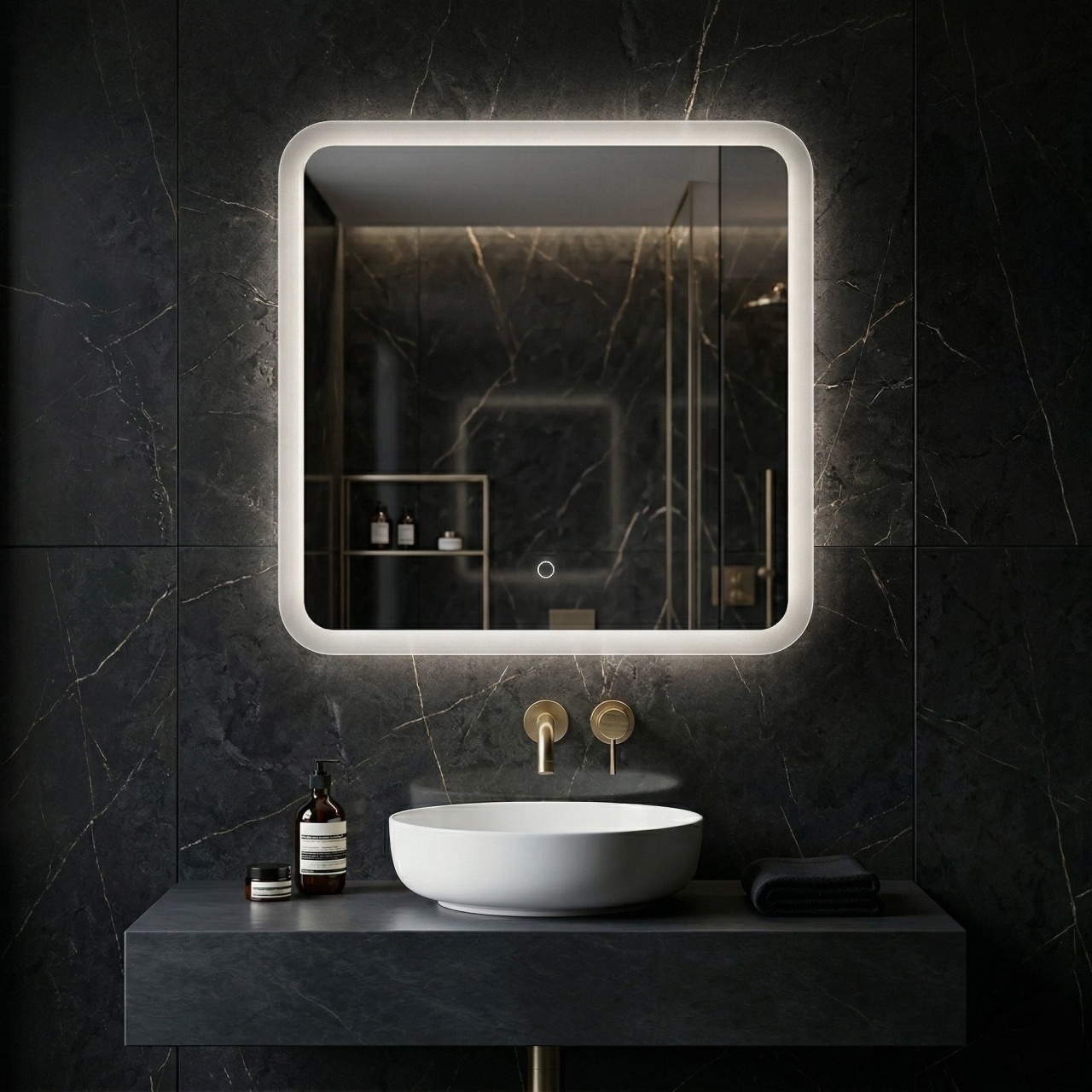 Oglindă LED 70x70cm TOP-2