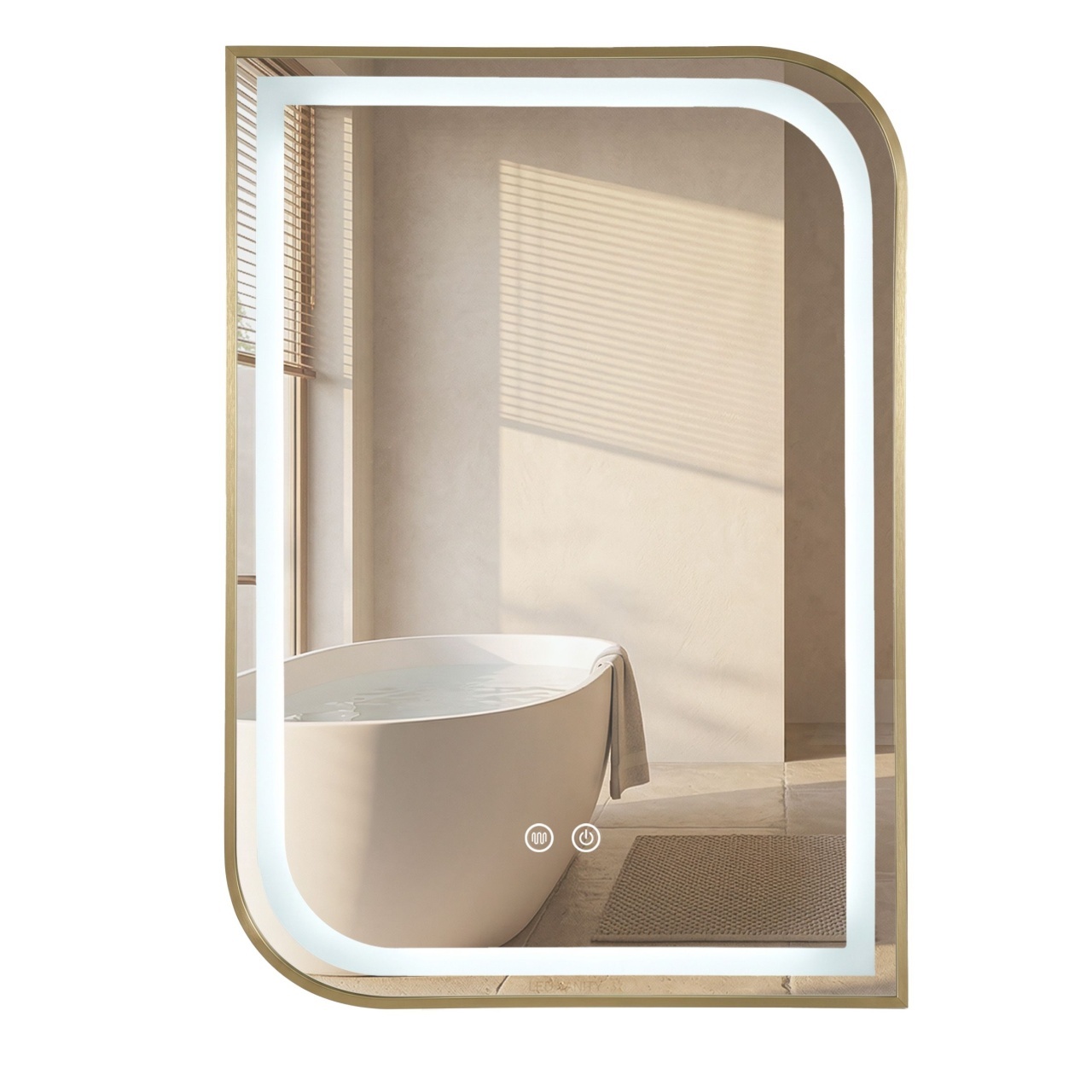 Oglindă LED ZONE 70X50 BRUSH GOLD