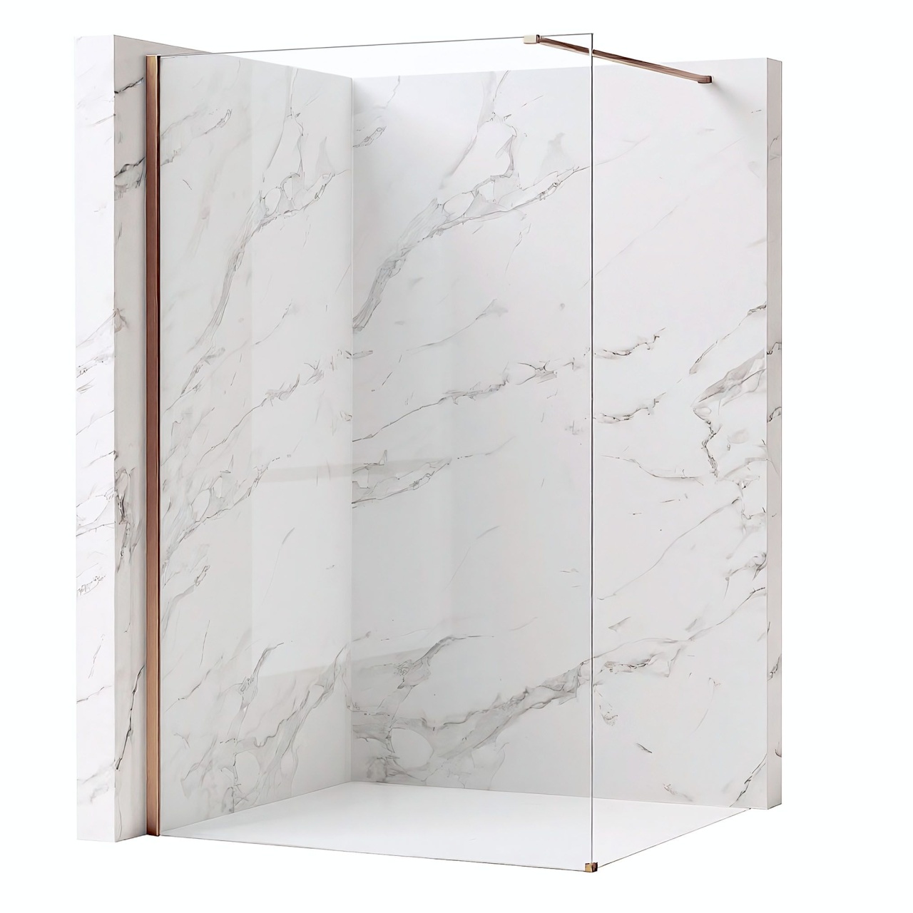 Paravan de dus Rea Flexi Transparent / Brush Copper 80