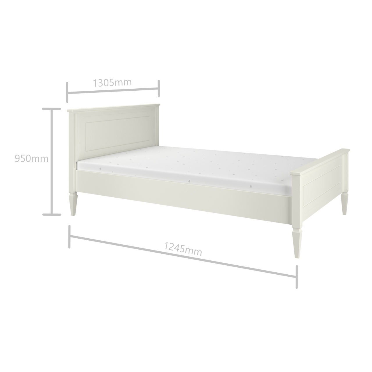 Pat copii Ines alb 120x200 cm - 5 | YEO
