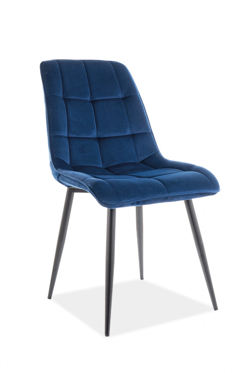 Scaun Chic velvet bleumarin/negru Blu86