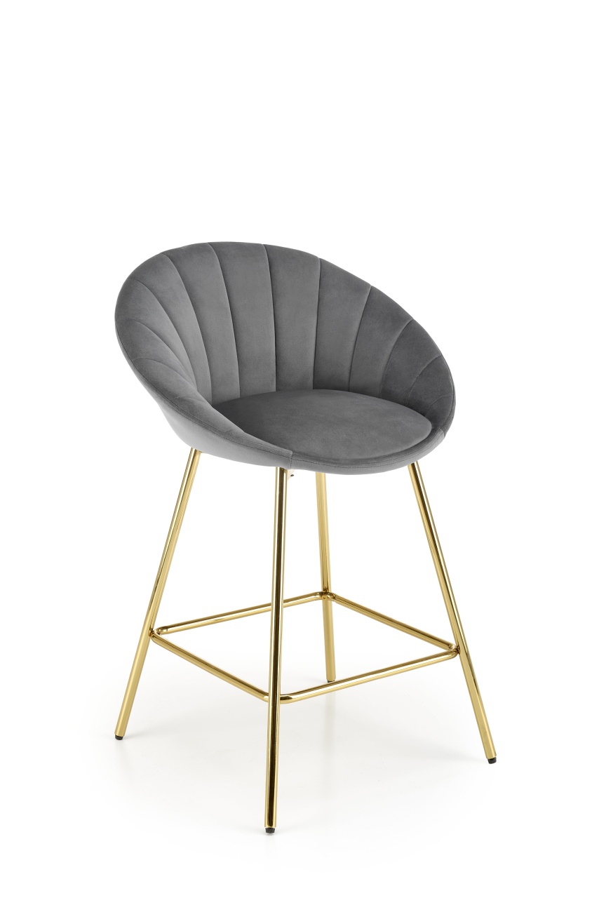 Scaun de bar H112 velvet gri - 1 | YEO