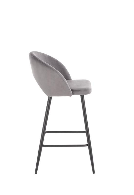 Scaun de bar H96 velvet gri - 4 | YEO