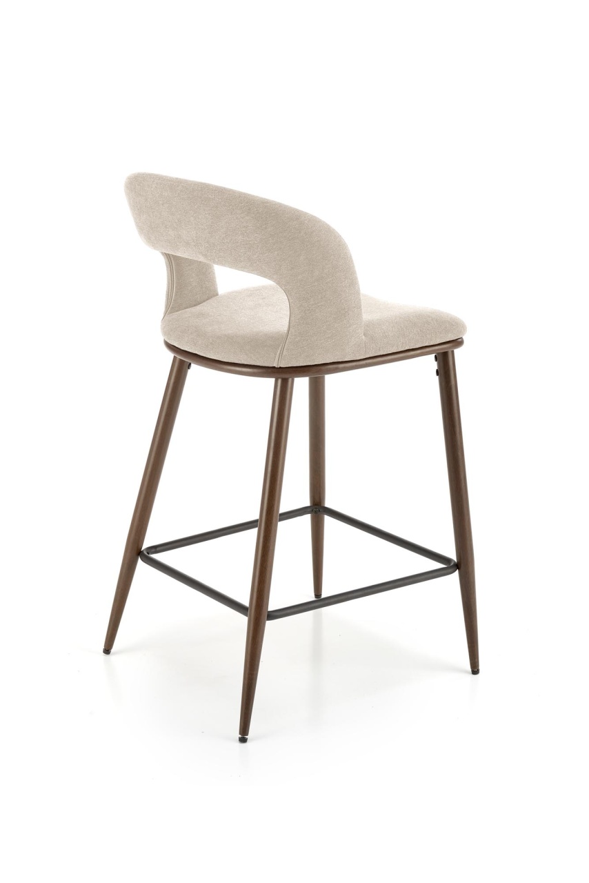 Scaun de bar tapitat H114 bej/nuc - 3 | YEO