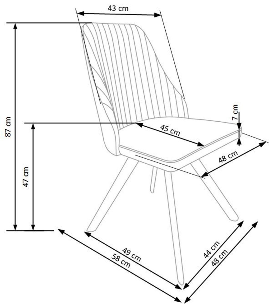 Scaun K206 piele ecologica alb - 5 | YEO