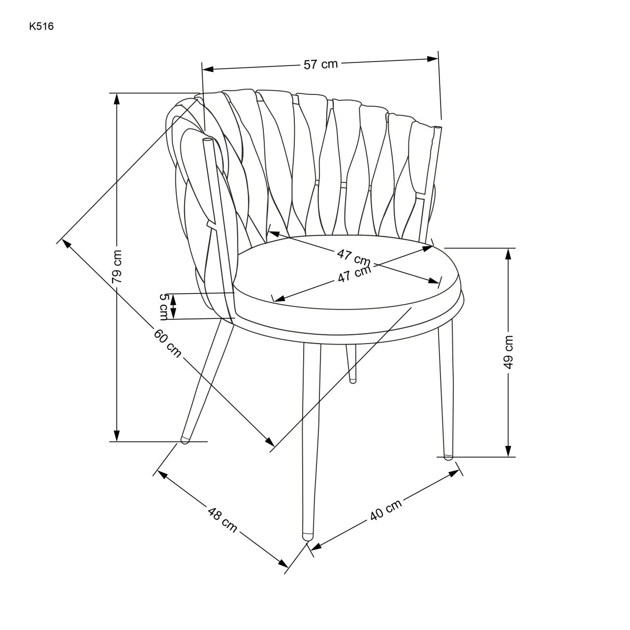 Scaun K516 stofa gri - 3 | YEO