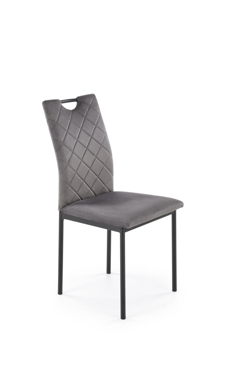 Scaun K577 velvet gri/negru H93 cm