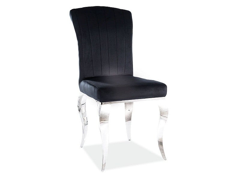 Scaun Prince velvet negru - H100 cm