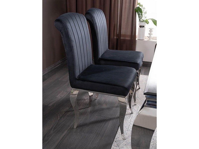 Scaun Prince velvet negru - H100 cm - 2 | YEO