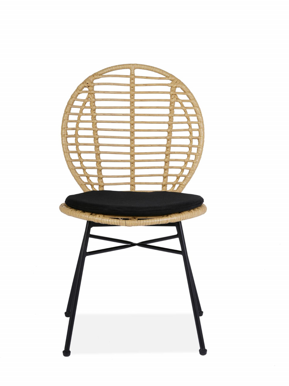 Scaun rattan K472 natur/negru - 1 | YEO