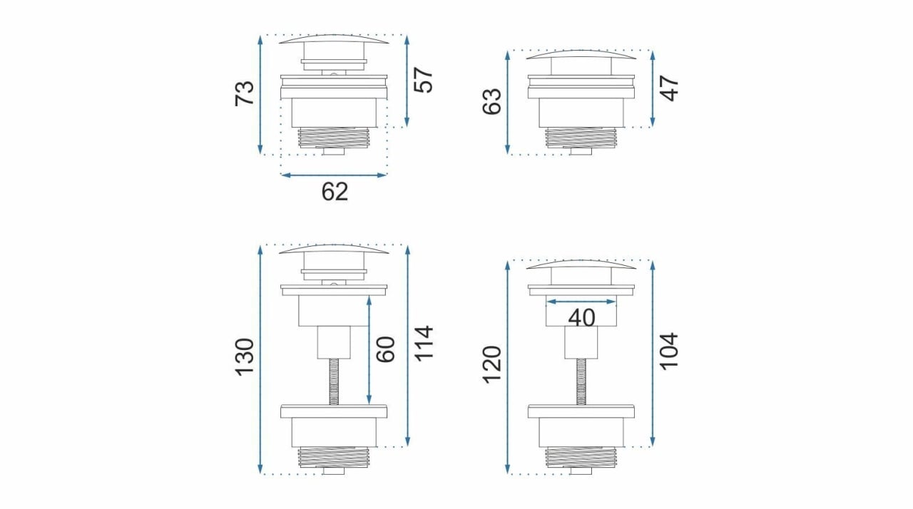 Sifon pentru lavoar universal cupru periat - 2 | YEO