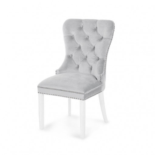 Scaun tapitat Madame gri deschis - H 101 cm