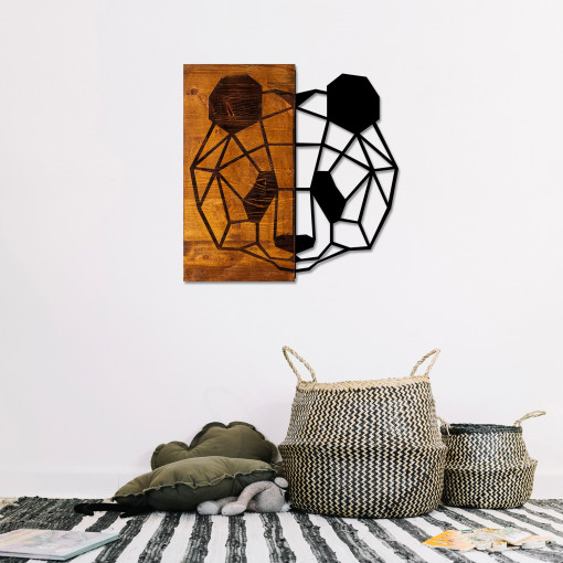 Accesoriu decorativ de perete din lemn Panda