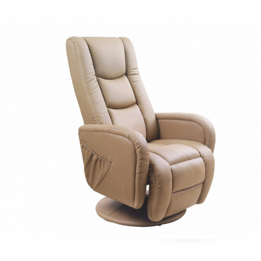 Fotoliu recliner tapitat Pulsar bej - H 85-106 cm