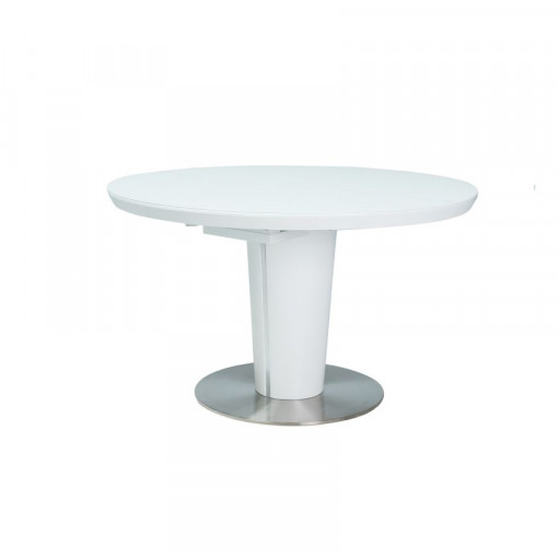 Masa extensibila Orbit alb mat - L120-160 x l120 x h76 cm