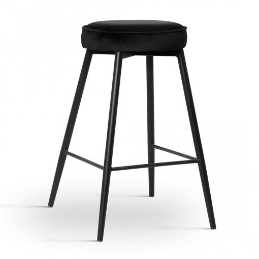 Scaun de bar Circo negru picioare negru - H68 cm